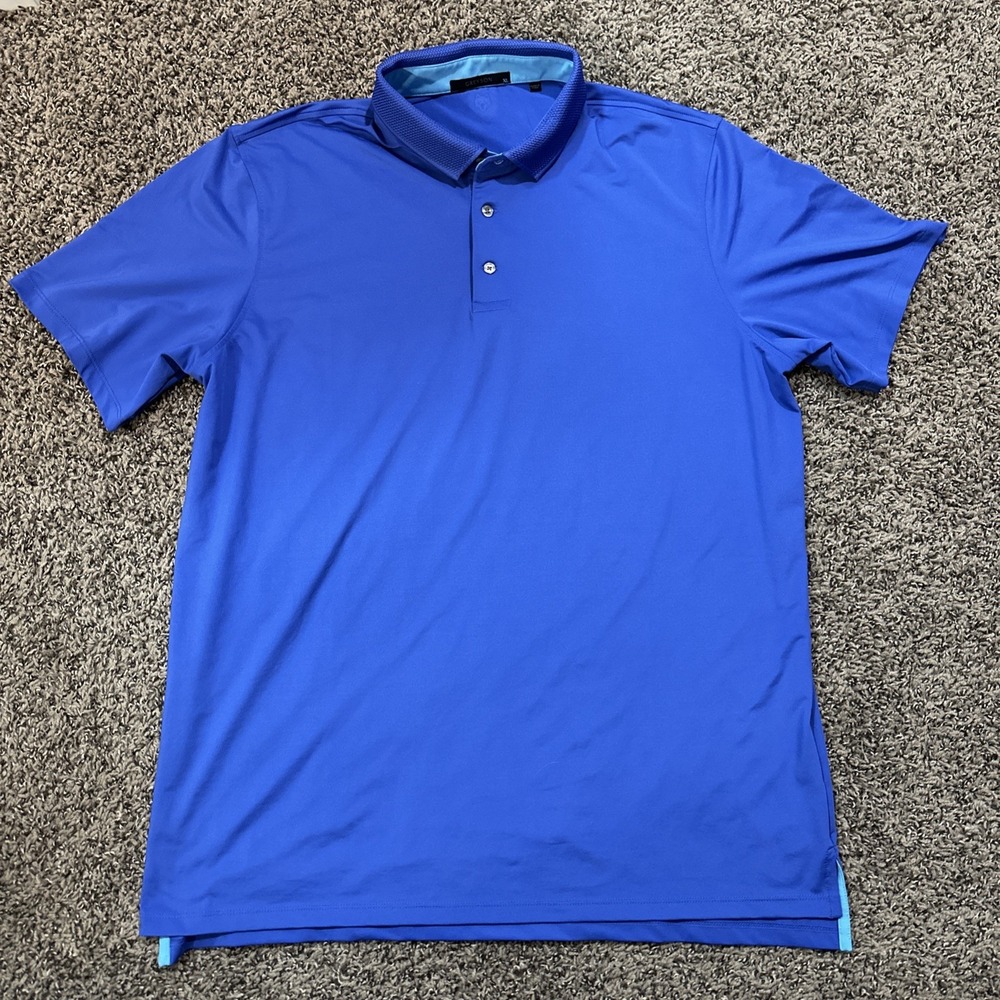 Greyson Mens Golf Shirt Polo Navy Blue Size XL‎